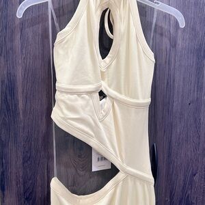 Yellow maxi cut out dress